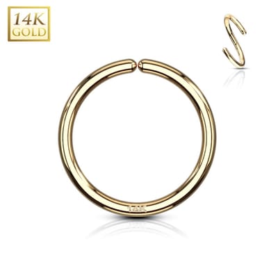 Piercing 14kt buigbare basis ring 0.8x6 - goud - LMPiercings