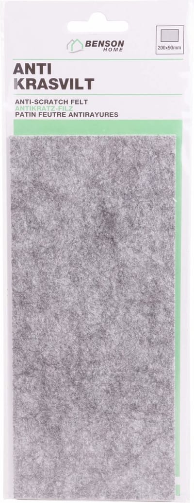 Benson Zelfklevend antikrasvilt - op maat knipbaar - 20 x 9 cm - grijs