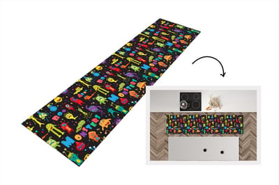 Keukenloper - Loper keuken - Design - Monster - Feest - Kinderen - 200x50 cm - Keukenloper vinyl