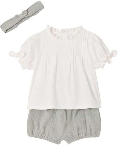 Vertbaudet 3-delig katoenen set voor babymeisjes
