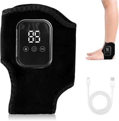 Voetmassageapparaat - Voetverwarmer - Ontspanning na inspanning - 3 warmte- en vibratiestanden - 30 x 18 x 2 cm - Zwart