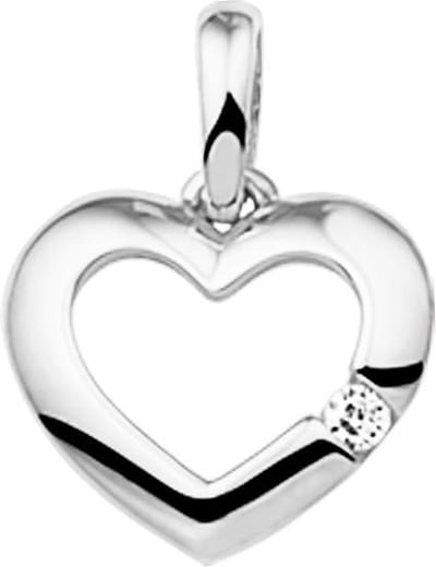The Jewelry Collection Hanger Hart Zirkonia - Goud