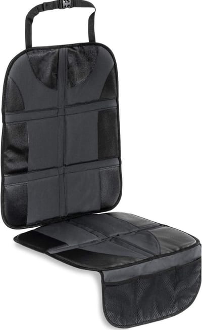 Famanu - Deluxe Autostoelbeschermer, Isofix Geschikte Onderlegger Voor Autostoelen, Reboarders En Babyschalen Grijs, 47 X 121 cm