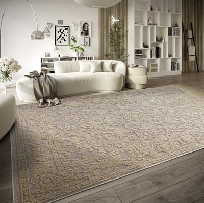 Flycarpets Villeroy & Boch - Laagpolig Vloerkleed - Ambroise Naturel - Grijs / Beige - 160x230 cm