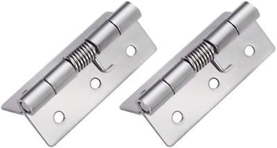 2 Stuks zelfsluitende veerhengsels van roestvrij staal, automatische vergrendelingsscharnieren voor binnengebruik in woningbouw en commerciële projecten, 60×40×1.5MM