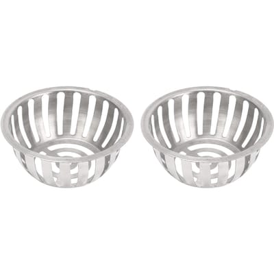 2 pièces Acier Inoxydable Forme Ronde Anti-Blocage Bonde de Toit Bonde de Sol pour Jardin Balcon(125mm) white