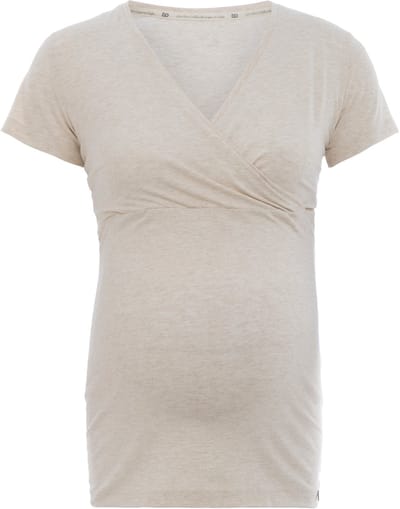 Baby's Only - Zwangerschaps T-shirt Glow Ecru - Voedingstop gemaakt uit 96% viscose en 4% elastaan - Shirt met borstvoedingsfunctie - S