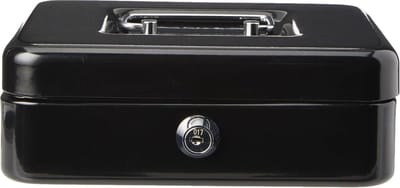 Geldcassette met 3 Vakken - Zwart - 20 x 9 x 16 cm
