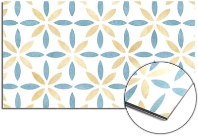 KitchenArt - Petal White Tile Spatscherm - 60x30 cm - Spatscherm Achterwand Keuken - Spatwand Keuken