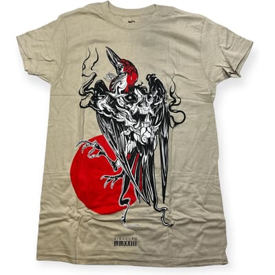 Koszulka T-shirt męski okrągły dekolt SPENCER'S nadruk S beige