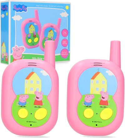 Peppa Pig Walkie Talkie voor Kinderen - Bereik tot 1000m - Portofoon - Peppa Big Speelgoed - Buitenspeelgoed voor Jongens en Meisjes - Roze - Silvergear