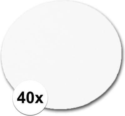 Rayher Onbedrukte Bierviltjes - 40x - rond - karton - zelf beschilderen/tekenen - onderzetters