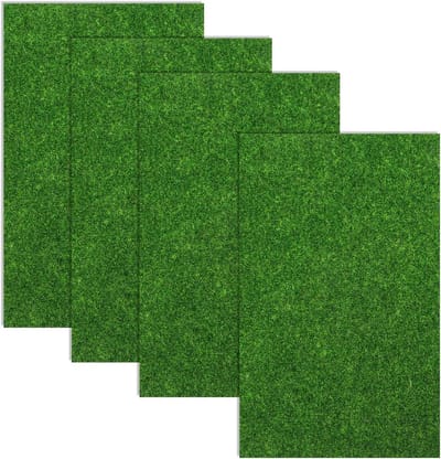 Allecto Plus - Kunstgras 4 stuks 15 x 25 cm voor miniatuurtuin en poppenhuis met miniatuur mos - knutselen, kunstgrastapijt, miniatuurornament.Tuin