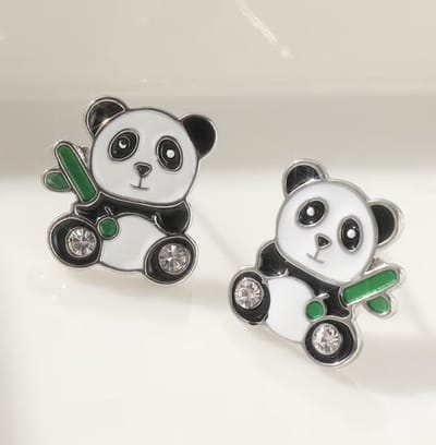 Panda Oorbellen met strass – Schattig & Speels