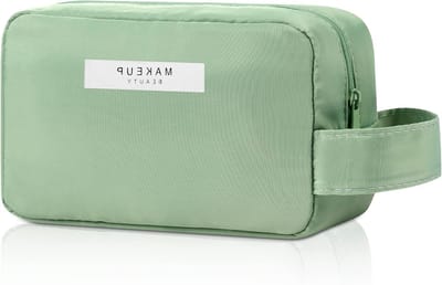 Grote Draagbare Reistas voor Make-up voor Vrouwen en Meisjes - Modern Ontwerp in Klein Groen 16.3*7*11CM, Perfect voor Reizen en Organisatie