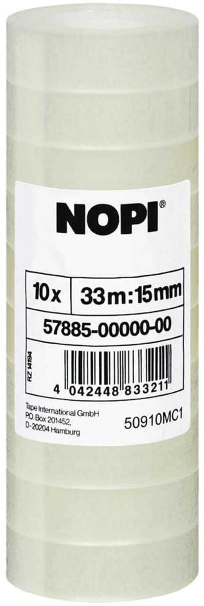 NOPI plakband shrink tower transparant 12 mm x 10 m