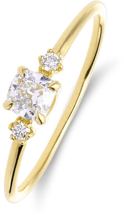 Lucardi Dames 14 karaat geelgouden ring met labgrown diamant 0,415ct voor dames - Ring - 14 Karaat Goud - Goud - 17 / 53 mm