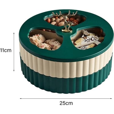 Dubbellaags Scandinavisch Plastic Groen Hert Opbergcontainer Fruitschaal Tuin Snack Huisdecoratie Schaal Woonkamer 10 Inches black