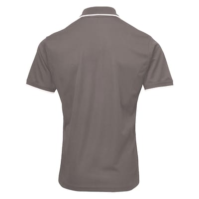 Premier Herencontrast Coolchecker Polo Shirt (Donkergrijs/zilver)