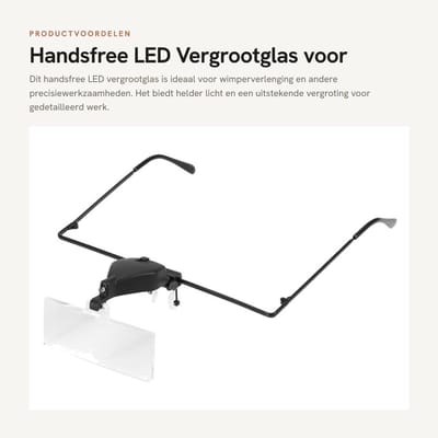 Dailygoods - Handsfree LED Vergrootglas voor Wimperverlenging en Inspectie