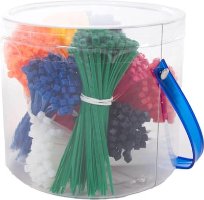 Kortpack - Kabelbinder-Assorti Box - 100mm lang x 2.5mm breed - 9 Verschillende Kleuren - 100 stuks per Kleur - Tyraps - Bundelbandjes - (099.0205)