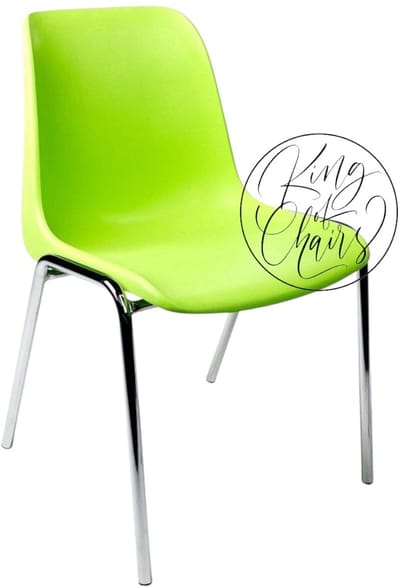 Kantinestoel Helene Limegroen - verchroomd onderstel kantinestoel stapelstoel kuipstoel vergaderstoel tuinstoel kantine stoel stapel stoel tuin stoel kantinestoelen stapelstoelen kuipstoelen arenastoel schoolstoel bezoekersstoel Everardo