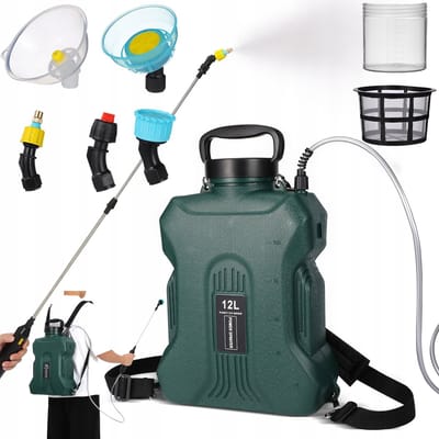 Accu Rugspuit – 12 Liter Draagbare Elektrische Plantenspuit – 2500mAh Oplaadbare Accu – Tuinspuit voor Onkruidbestrijding & Gewasverzorging