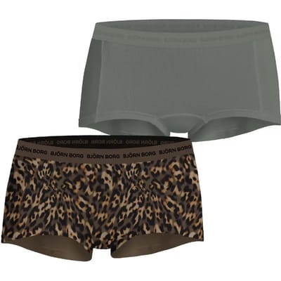 Björn Borg dames Core minishorts - boxers korte pijpen (2-pack) - groen - print