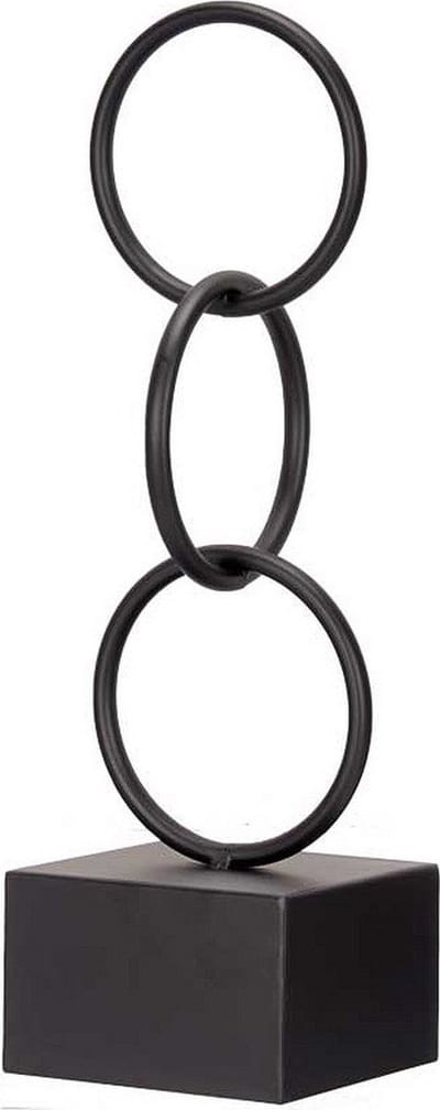 Decoratieve figuren Ringen Zwart Metaal (12,5 x 40,5 x 12,5 cm)