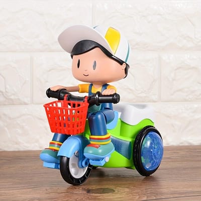 Robot Speelgoed voor Kinderen Draaiende Stunt Auto Speelgoed Dansende Elektrische Driewieler Kinder Motorfiets Cartoon Speelgoed Interactief Speelgoed met Muziek Licht