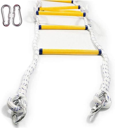 Touwladder Noodladder - Vluchtladder - Snelle Ontsnapping - Met 2 Haken - 3 Meter