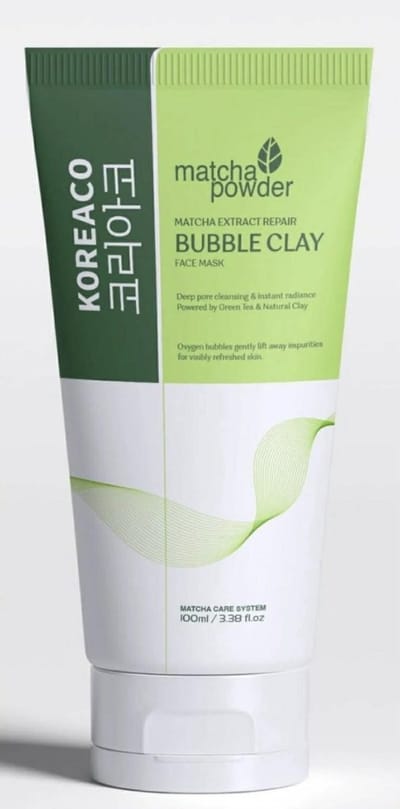 Koreaco Matcha Bubble Clay Face Mask - Gezichtsmasker (Reinigend Kleimasker) met Matcha - 100 ml