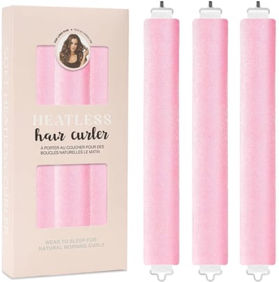 Dailygoods - Heatless Curlers - Haarrollers zonder warmte - Ideaal voor lang haar - Roze doos - Nachtelijke krullen - Perfecte krullen zonder schade -...