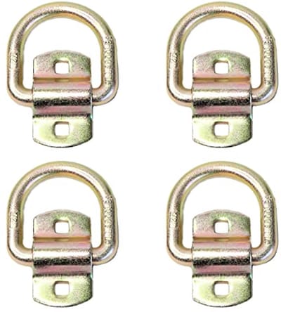 D Ring Tie-Down Ankers 1/2" (Pack van 4) met Bolt-on Montage Clip voor Trailer en Truck