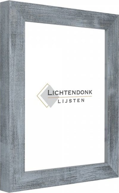 Fotolijst Blauw - Houtlook - Fotomaat 15x15 - Ontspiegeld Glas - Art.nr. 55-549