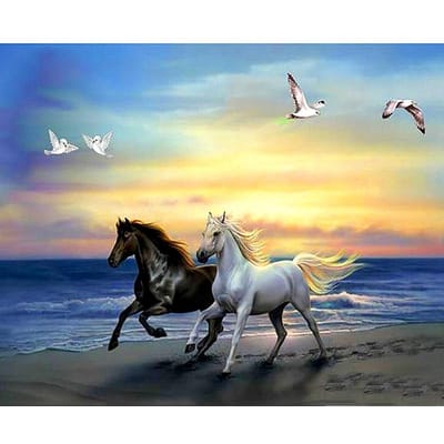 5D DIY Diamond Painting  Dier paard  Borduurkruissteek 3D Home Decor 20X30CM gray