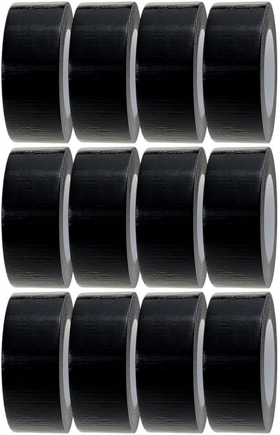 Sterke Zelfklevende Duct Tape Zwart - 12 Rollen Waterbestendig voor Klussen Binnen en Buiten