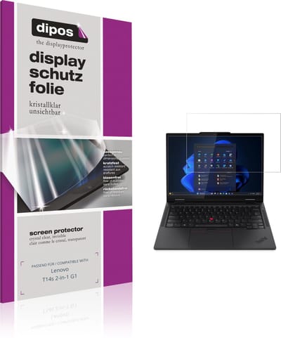 dipos – 2x Beschermfolie geschikt voor Lenovo T14s 2-in-1 G1 | Krasbestendige & heldere Screenprotector Ultra-Thin
