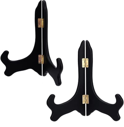 Dailygoody - Houten Display Stand - Tafel Decoratie - Zwart - Foto Houders - Geschikt voor Bruiloften Verjaardag - 8 Inch
