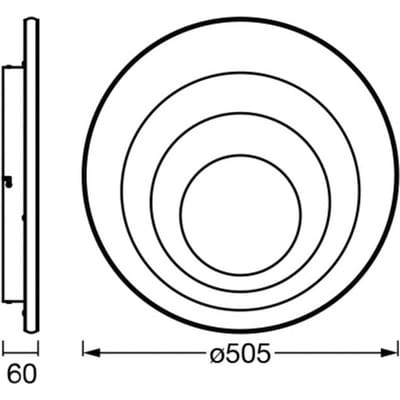 OSRAM ORBIS SPIRAL RD CL LED plafondlamp 505mm, wit, 42W, 4000lm, lichtkleur warmwit, effectieve indirecte en directe lichtverdeling, long life, rond, IP20, 3000K.