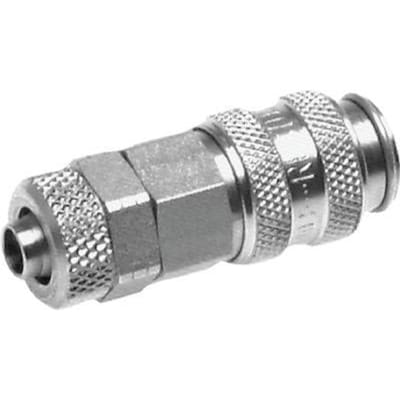 RVS 316L DN 2.7 (Micro) Luchtkoppeling Snelkoppeling 4x6 mm Push-On Double Shut-Off