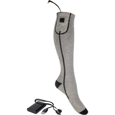 Sokken met verwarming Keep Warm maat 35-38 grijs/zwart (geleverd met 2x powerbank)