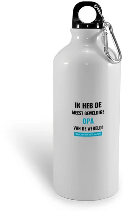 Hacebo® - ik heb de meest geweldige opa van wereld (klopt, deze mok heb ik van hem) waterfles - de meest geweldigste opa - verjaardagscadeau - verjaardag - cadeau - cadeautje voor opa - opa artikelen - kado - water fles - 400ML