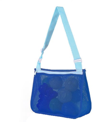 Opbergtas voor het strand kinderen– Opengewerkt schelpentasje – Reistas voor het strand – Transparante nettas – Strandtas van gaas – Zwemtas voor de zomer – Opvouwbare geweven tas – Ontworpen voor het opbergen schelpen, strandspeelgoed – 21x25x8cm