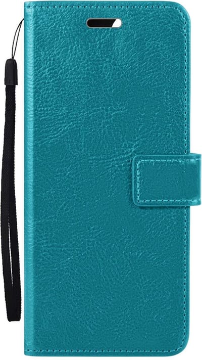 Hoes - Met Pasjeshouder - Geschikt voor Samsung Galaxy S23 FE - Luxe Bookcase Portemonee - Flip Case - Kunstleer Book Case - Flipcase - Book Cover - Walletcase - PortemonneeHoes - Turquoise