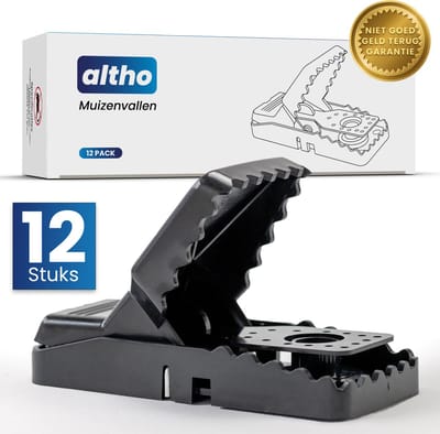 Muizenval 12 stuks - Altho Muizenklemmen - Direct Klaar voor Gebruik - Mouse Traps - Voor Binnen en Buiten