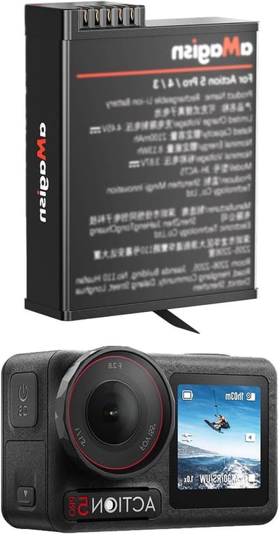 Oplaadbare Camera Batterij - Action Camera Batterij - Langere Opnames - Koud Weer Bestendig - 2100mAh - Zwart