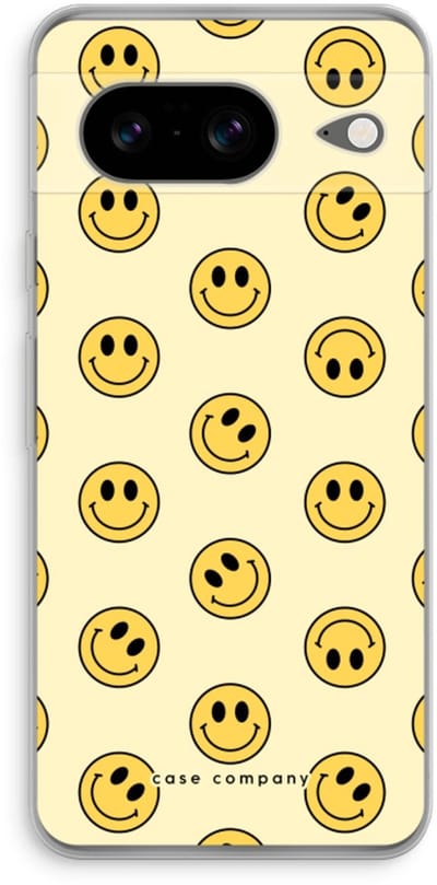 Case Company® - Hoesje geschikt voor Google Pixel 8 hoesje - Smiley N°2 - Soft Cover Telefoonhoesje - Bescherming aan alle Kanten en Schermrand