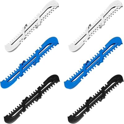 Schaatsbeschermers 3 paar - Blade Covers - Bladen Beschermen - Verstelbare Universele Pasvorm - 345 cm Lengte - Zwart Wit Blauw