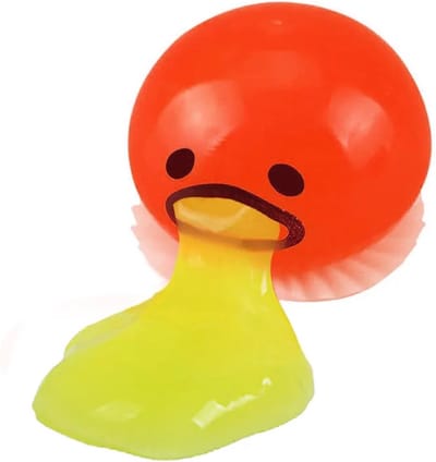 Kwalitatieve Puking Ball / Puke Slime Fidget | Puking Egg Yolk | Kots Bal | Stressbal / Squishy | Anti-Stres Fidget - Rood